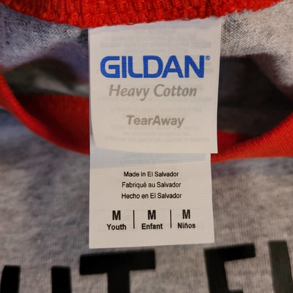 Gildan Youth Christmas "But First Let Me Take An Elfie" TShirt 3/4 Sleeve Medium - Picture 5 of 8